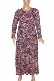Barem Kadın Funda Beli Baseni Büzgülü Pudra Desenli Elbise